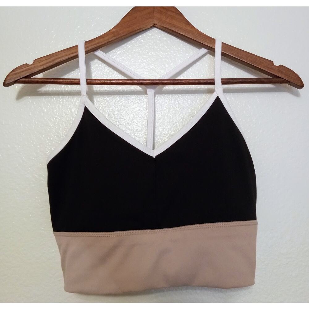 Gaiam Athena Strappy Colorblock Yoga Bralette Wireless Racerback Style SZ S